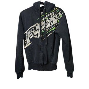 Fox Racing Sasquatch Vintage Full Zip Sherpa Fleece Graphic Sweatshirt Hoodie